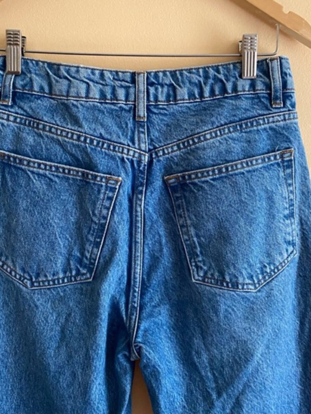 Reformation Cynthia High Rise Straight Cropped Jean Woman 26 Medium Wash Lyocell - Picture 6 of 16